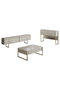 Hanah Home Juego Muebles Sala Travertino y Oro Melamina y Metal